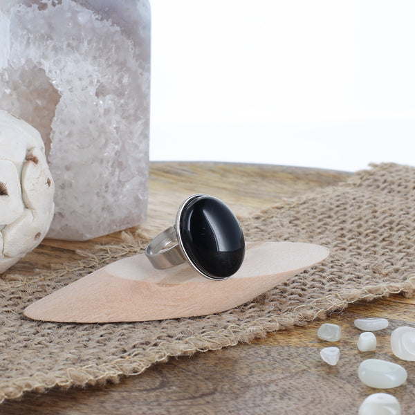 Bague Lona - Agate noire