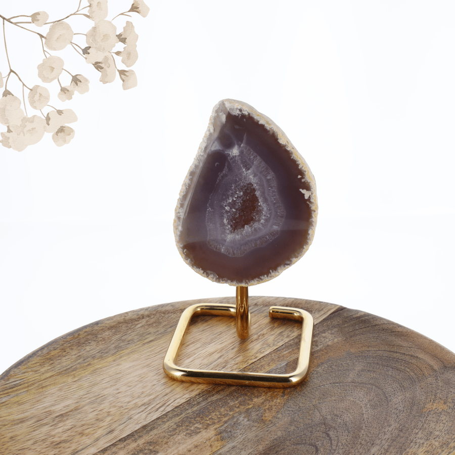 Agate sur pied doré 13