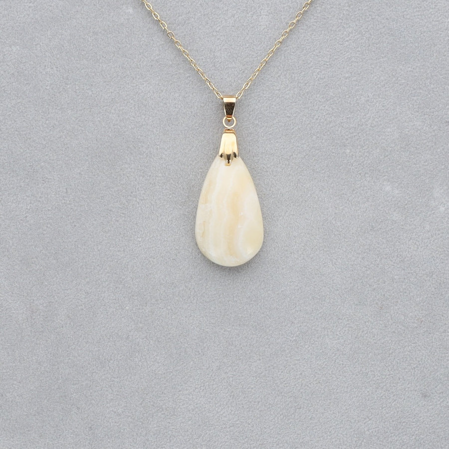 Agate Crazy Lace jaune Cabochon percé 22