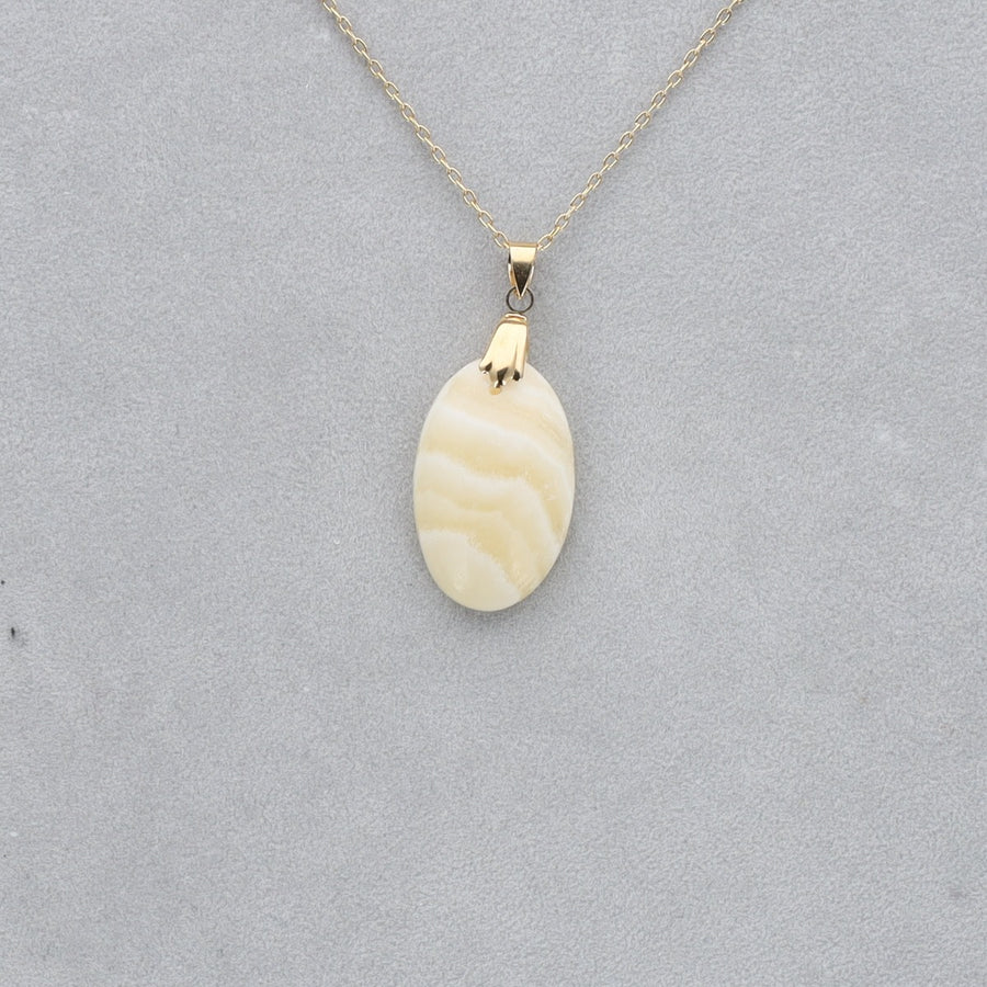 Agate Crazy Lace jaune Cabochon percé 25