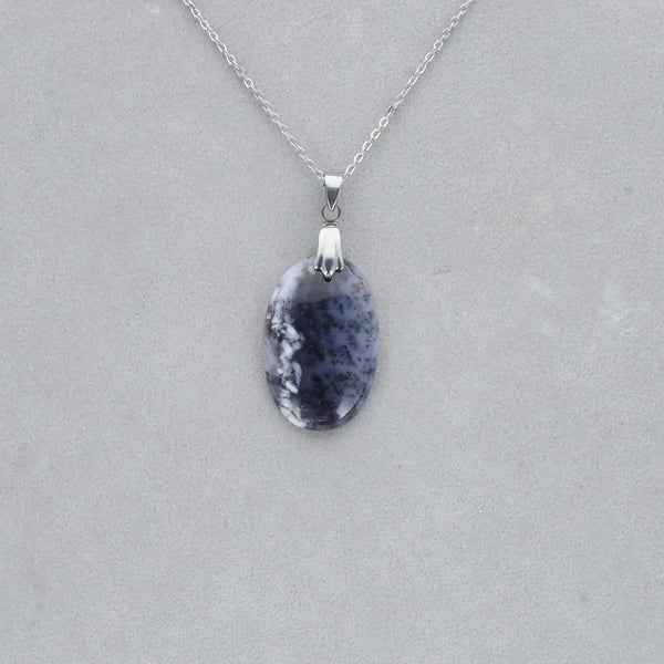 Agate Dendritique Cabochon percé 32