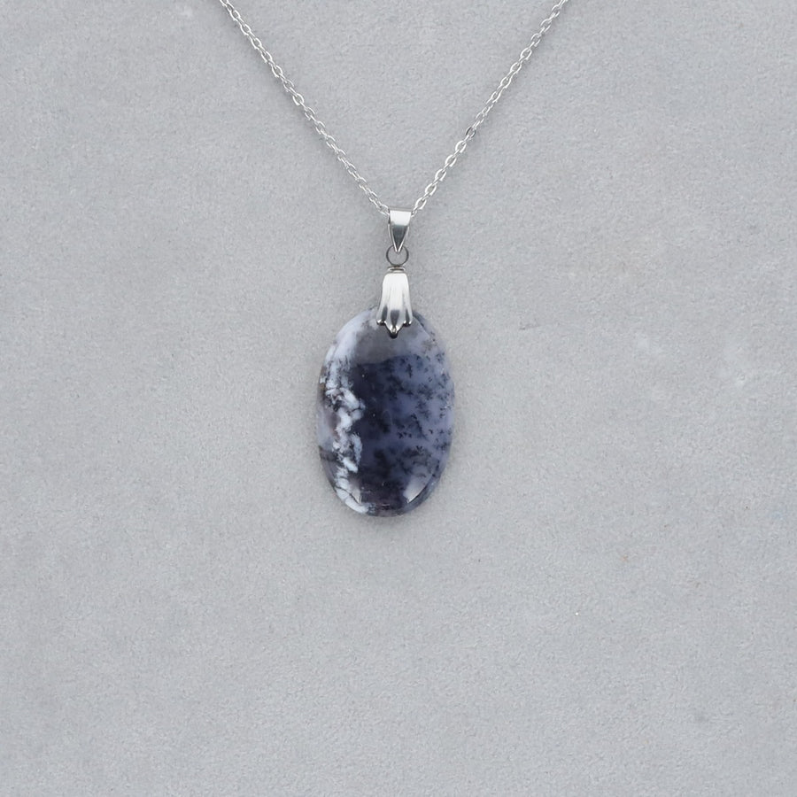 Agate Dendritique Cabochon percé 32