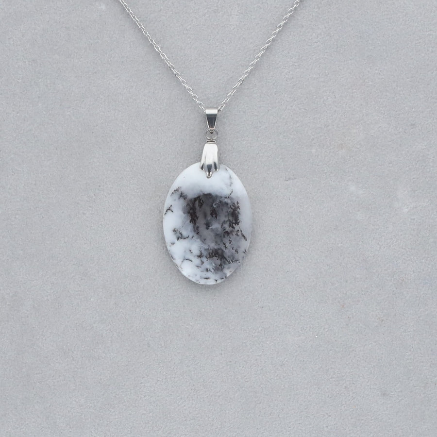 Agate Dendritique Cabochon percé 33
