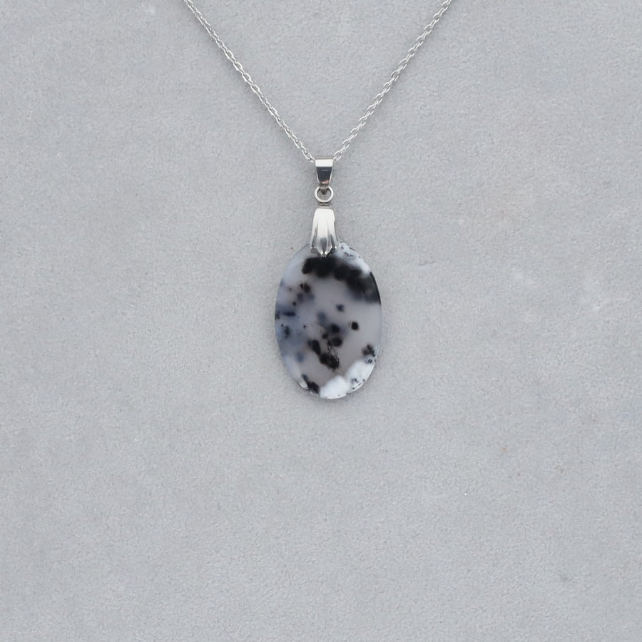 Agate Dendritique Cabochon percé 35