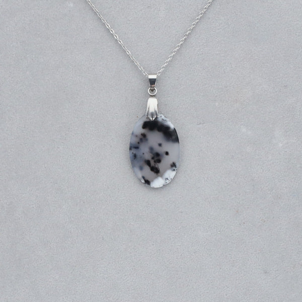 Agate Dendritique Cabochon percé 35