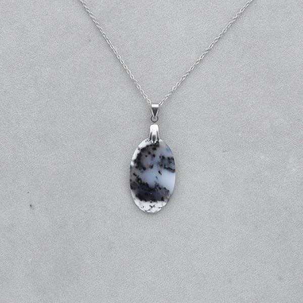 Agate Dendritique Cabochon percé 38