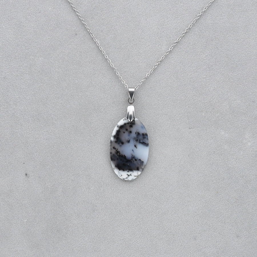 Agate Dendritique Cabochon percé 38