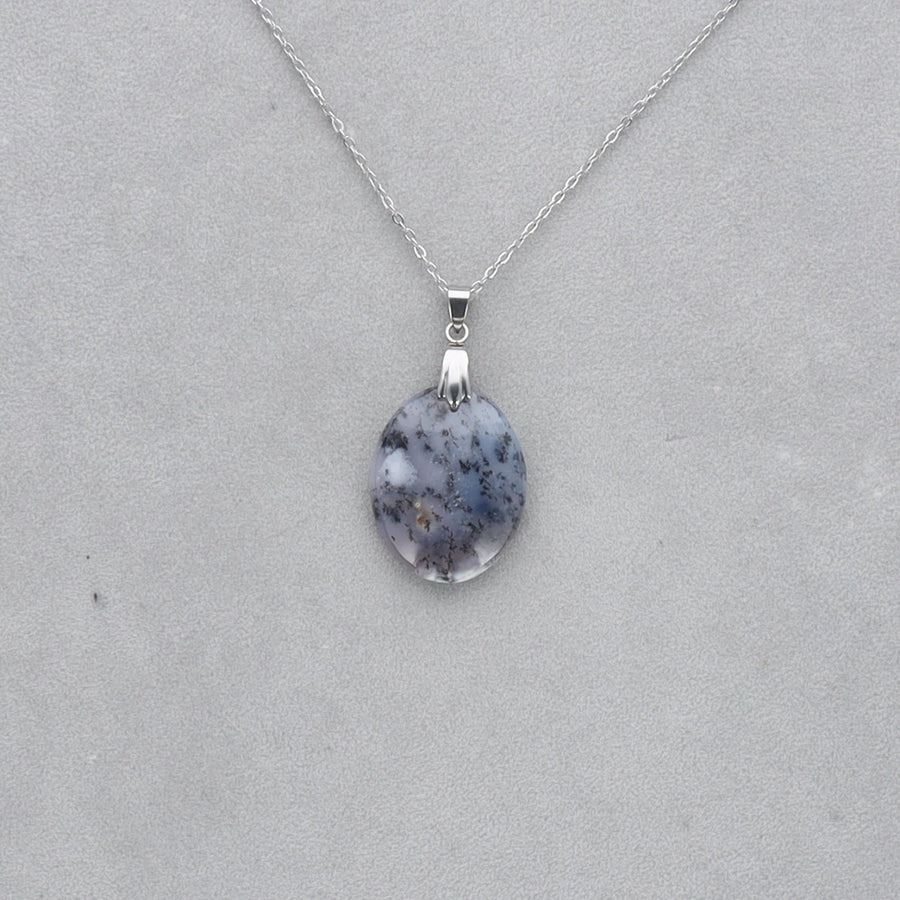 Agate Dendritique Cabochon percé 40