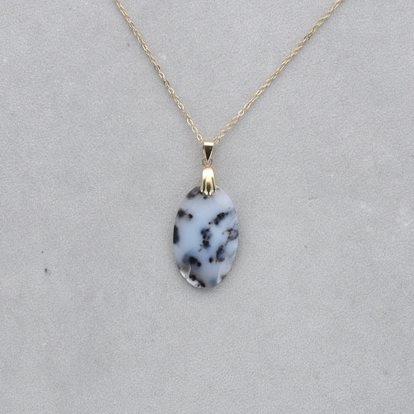 Agate Dendritique Cabochon percé 42