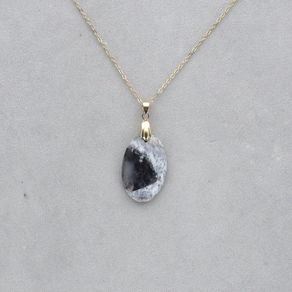 Agate Dendritique Cabochon percé 43