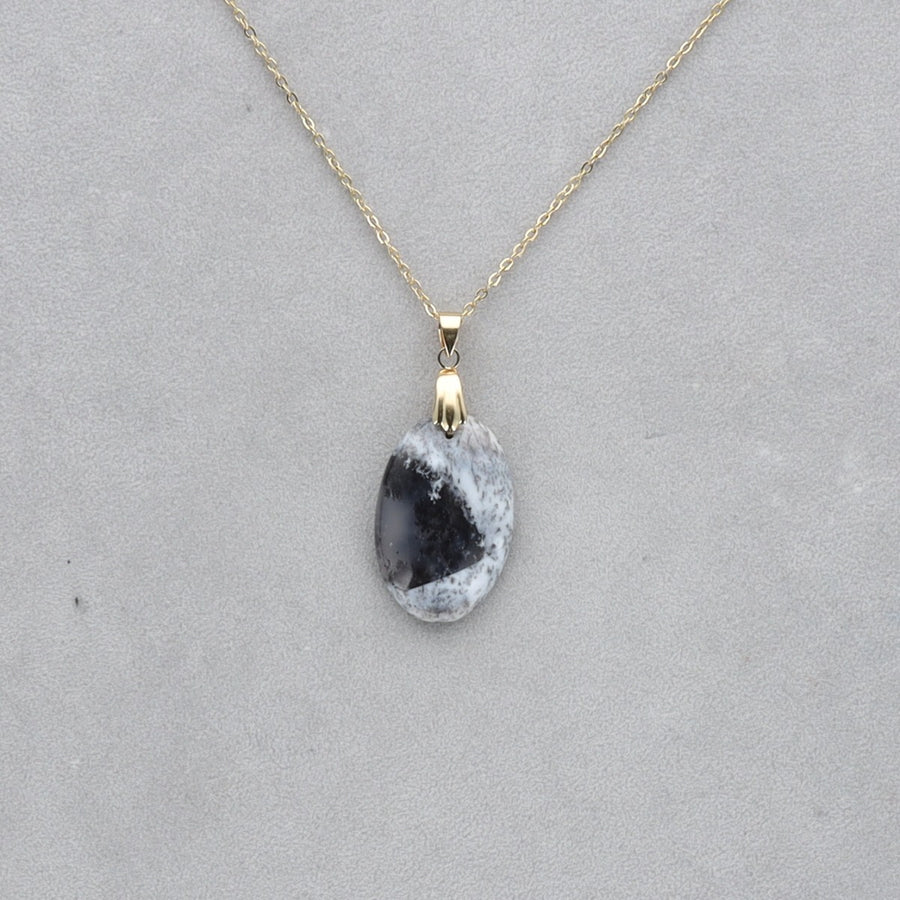 Agate Dendritique Cabochon percé 43
