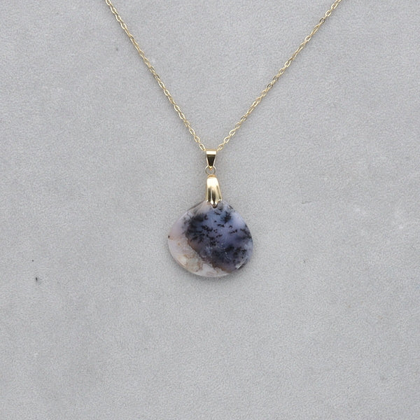 Agate Dendritique Cabochon percé 44