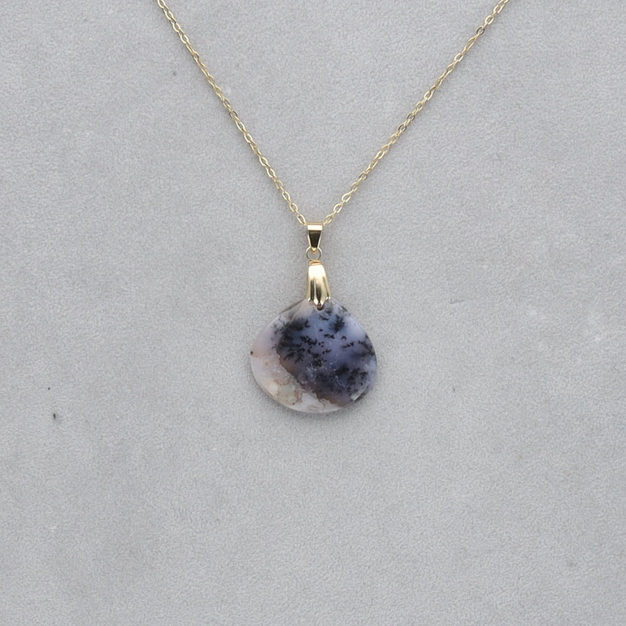 Agate Dendritique Cabochon percé 44
