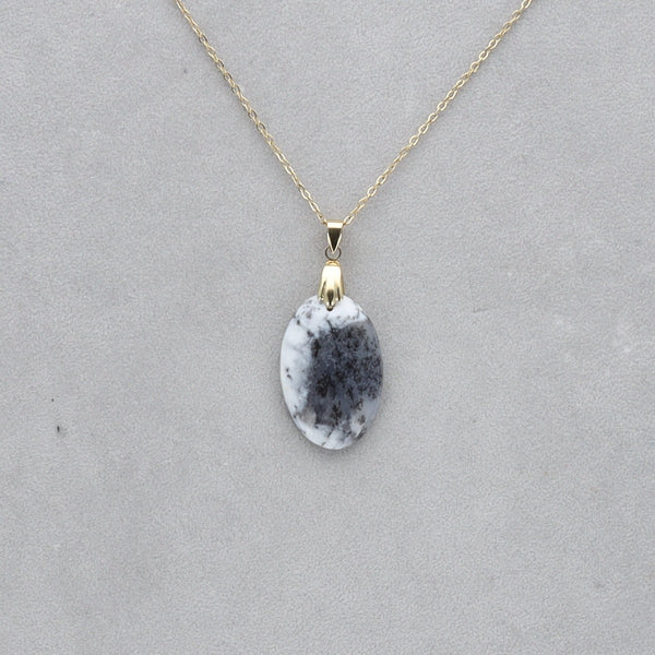 Agate Dendritique Cabochon percé 45