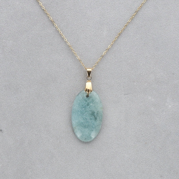 Aigue Marine Cabochon percé 55