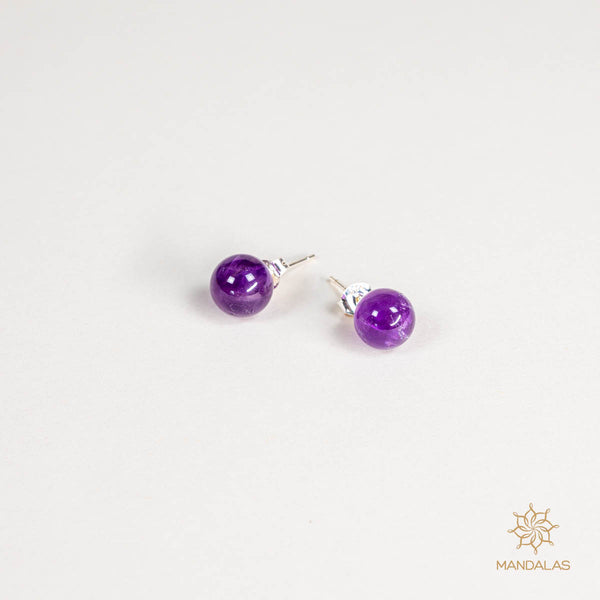 Boucles d'oreilles puces Rauha - Améthyste 8mm