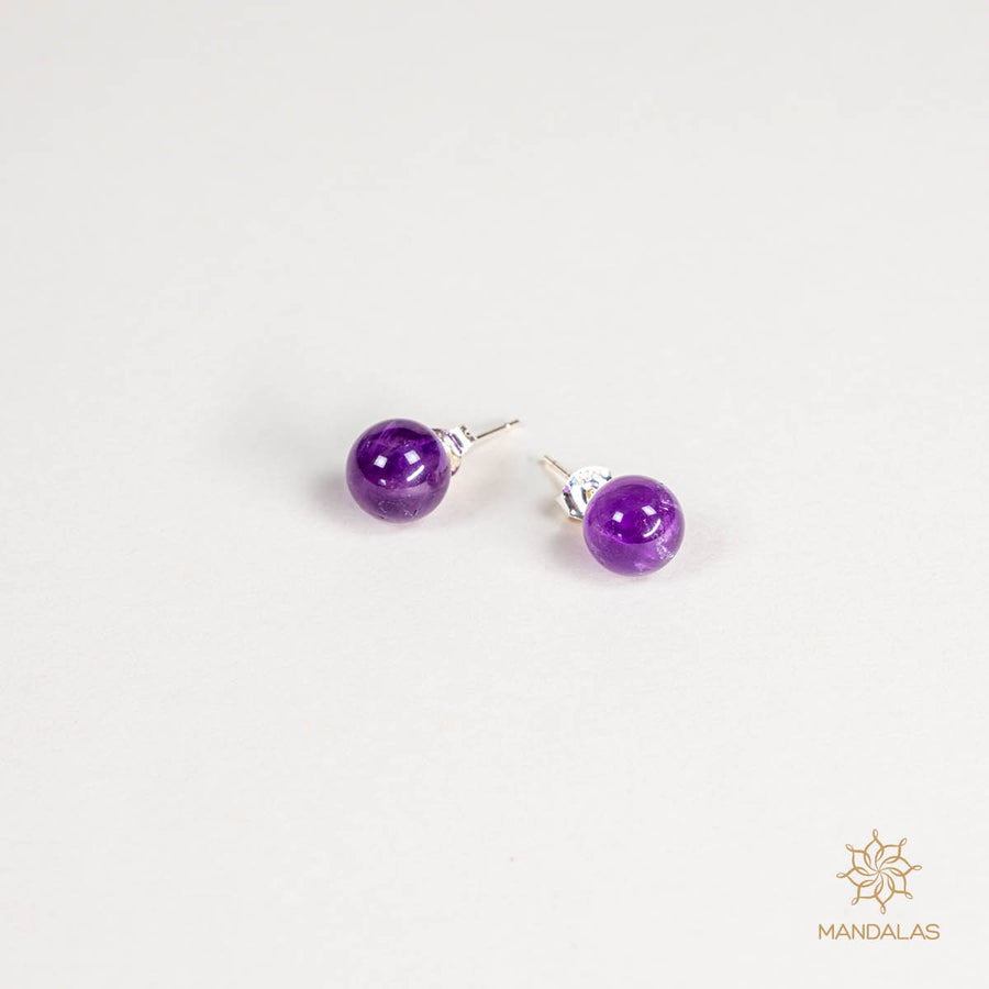 Boucles d'oreilles puces Rauha - Améthyste 8mm
