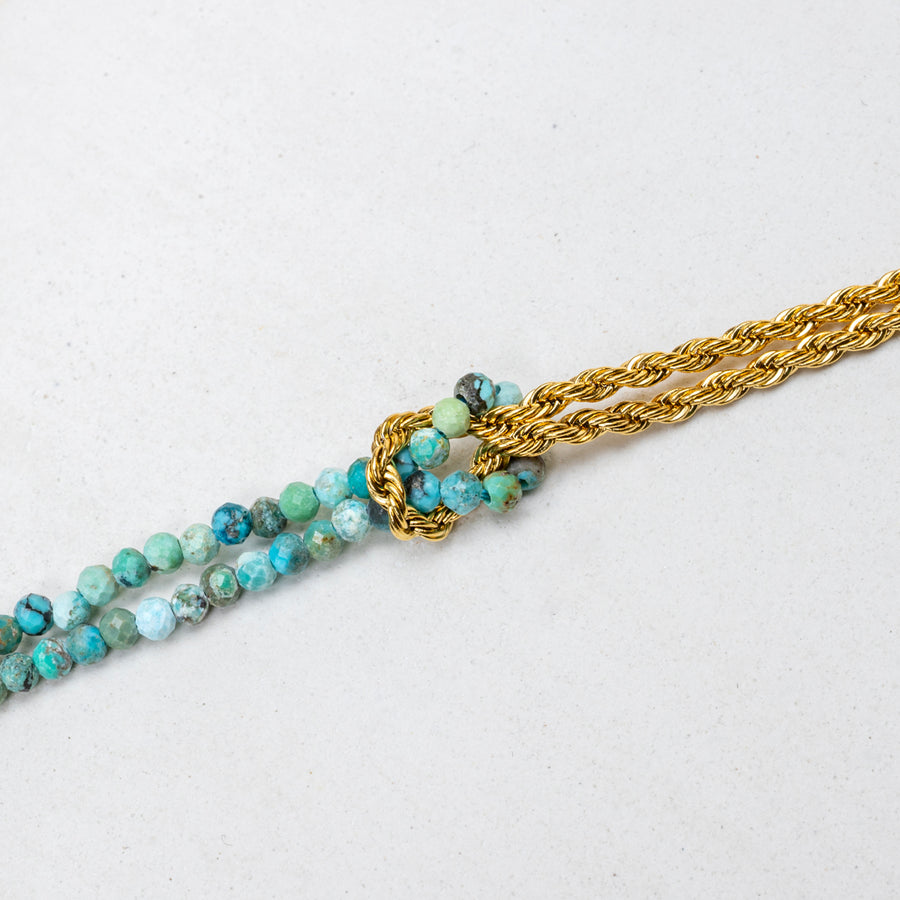 Bracelet double Moana - Turquoise stabilisée