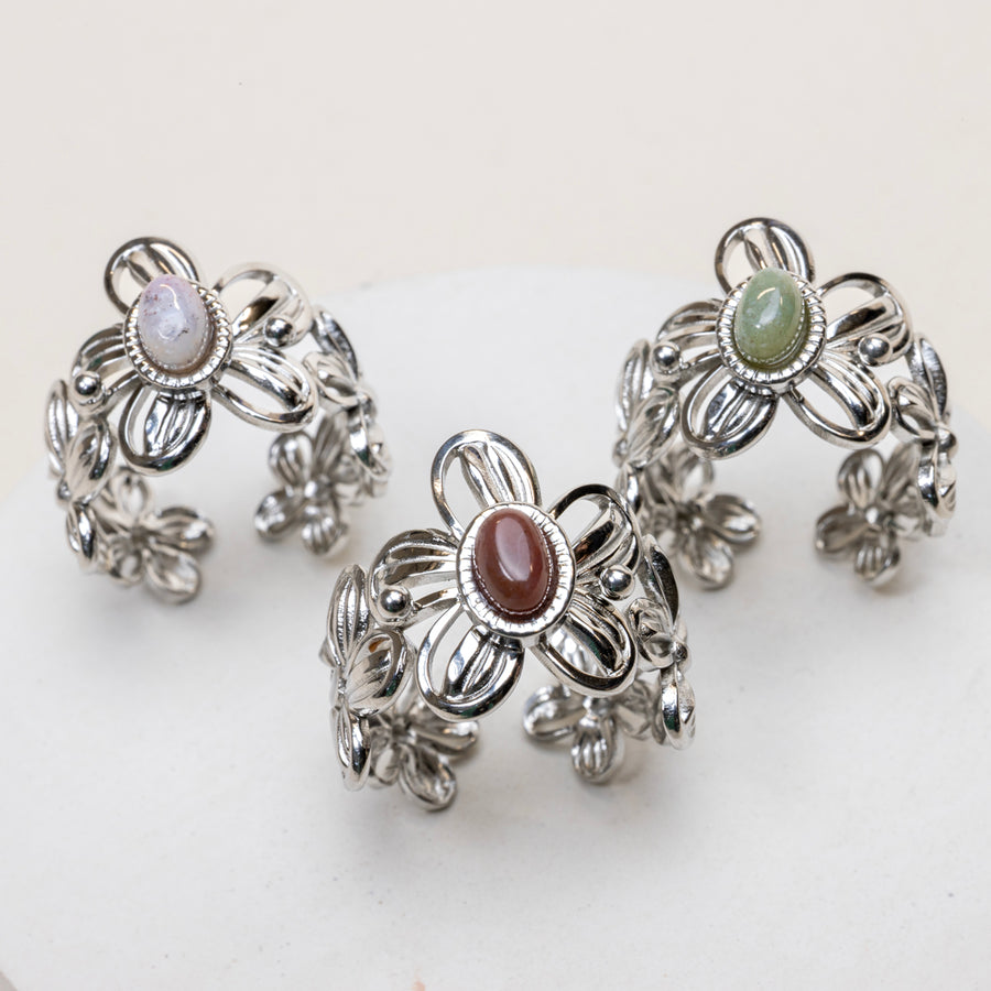 Bague réglable Jacinthe - Agate indienne