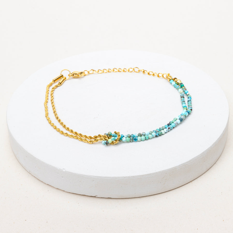 EXPO - Bracelet double Moana - Turquoise stabilisée