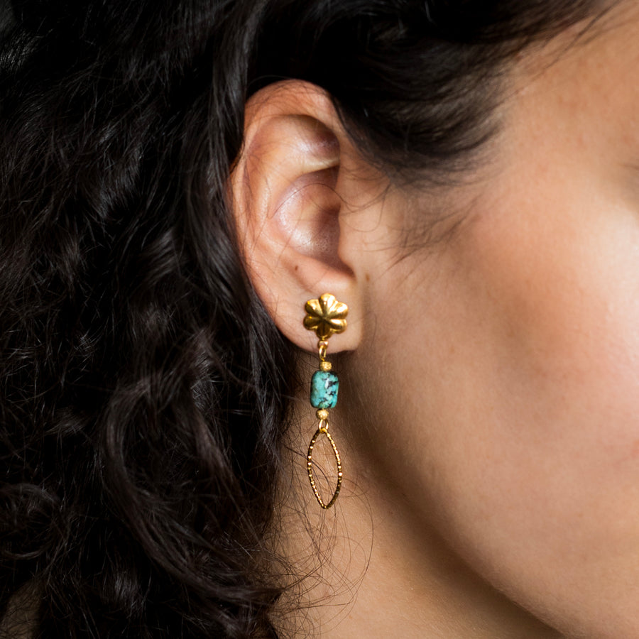 Boucles d'oreilles Kalina - Turquoise africaine