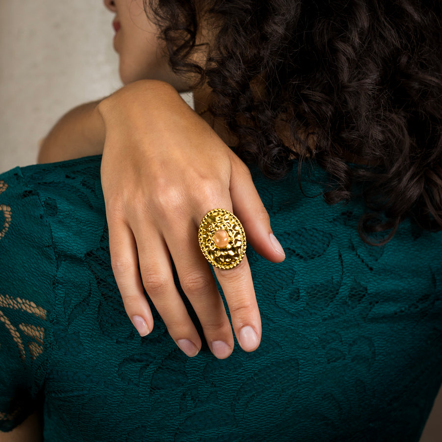 Bague réglable Azra - Pierre du soleil