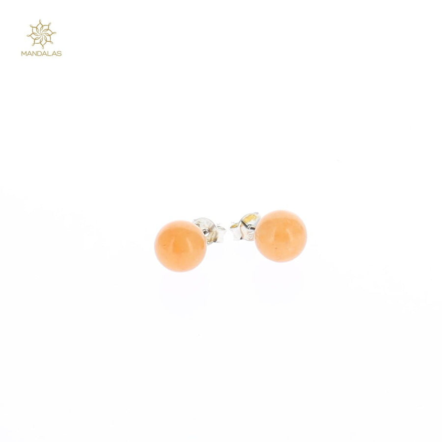 Boucles d'oreilles puces Gabriela - Aventurine orange