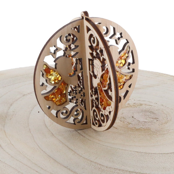Boule Ange de Noel - Ambre