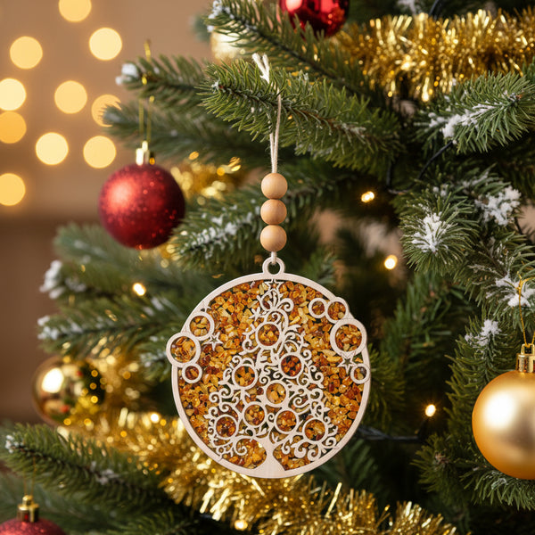 Boule Sapin de Noel - Ambre