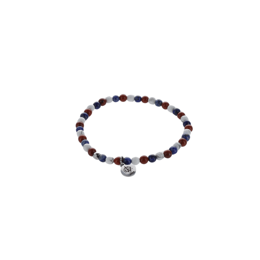 Bracelet Honora - Howlite, Lapis lazuli, Jaspe rouge