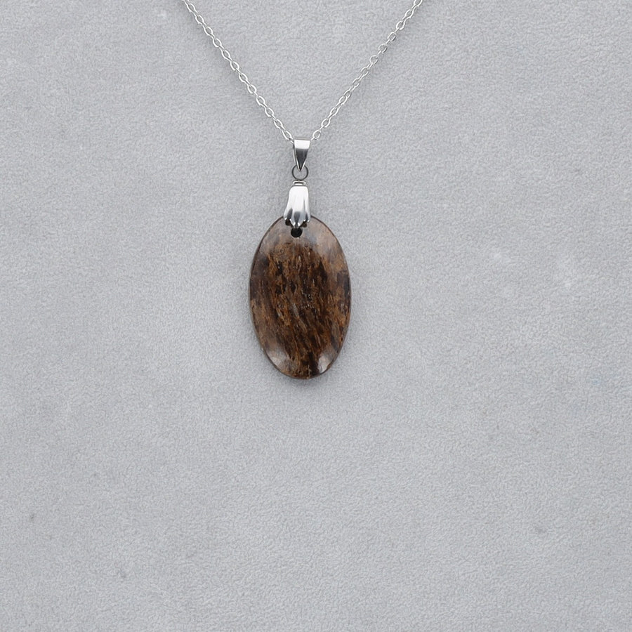 Bronzite Cabochon percé 12