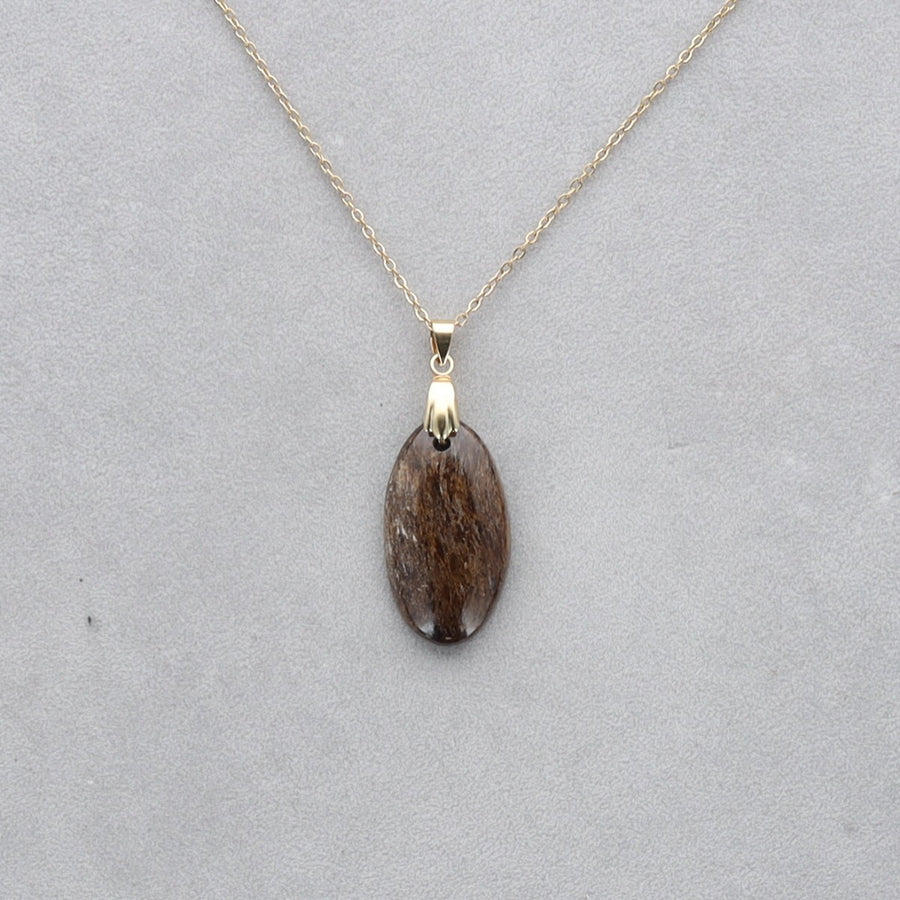 Bronzite Cabochon percé 16