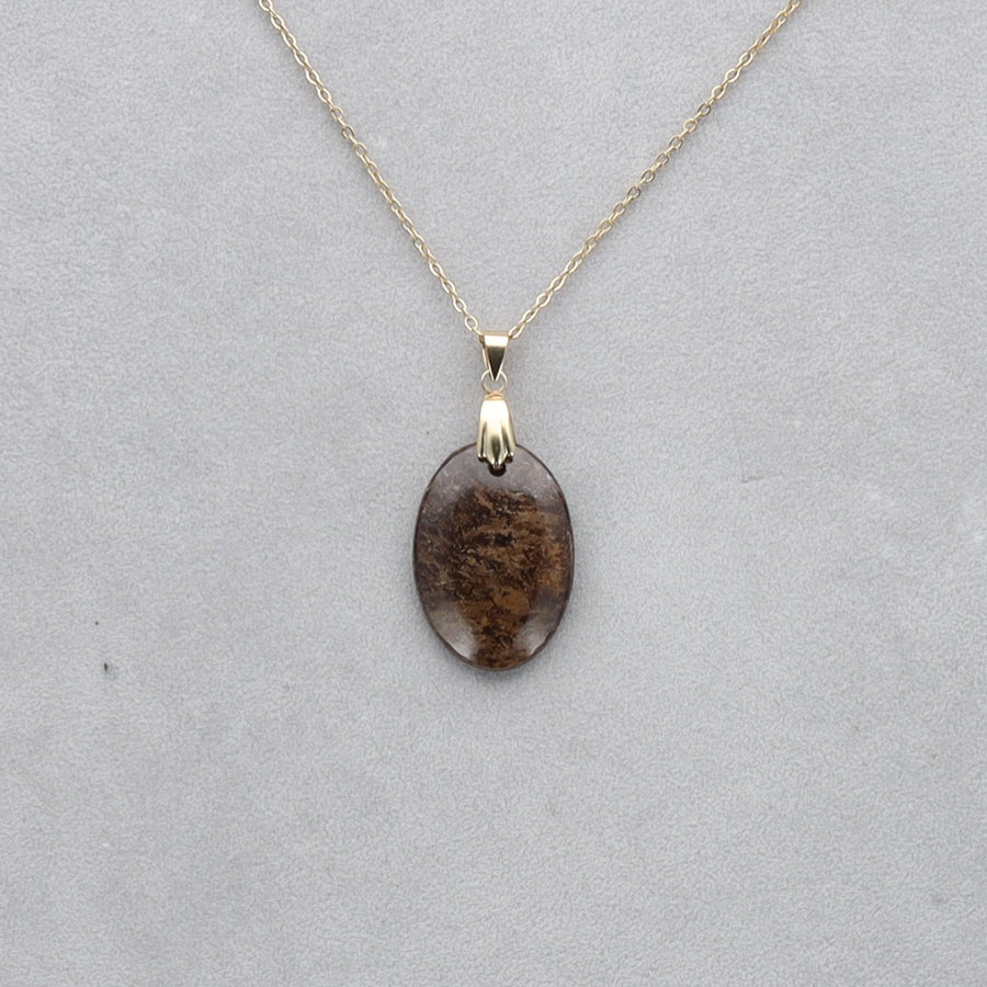 Bronzite Cabochon percé 18