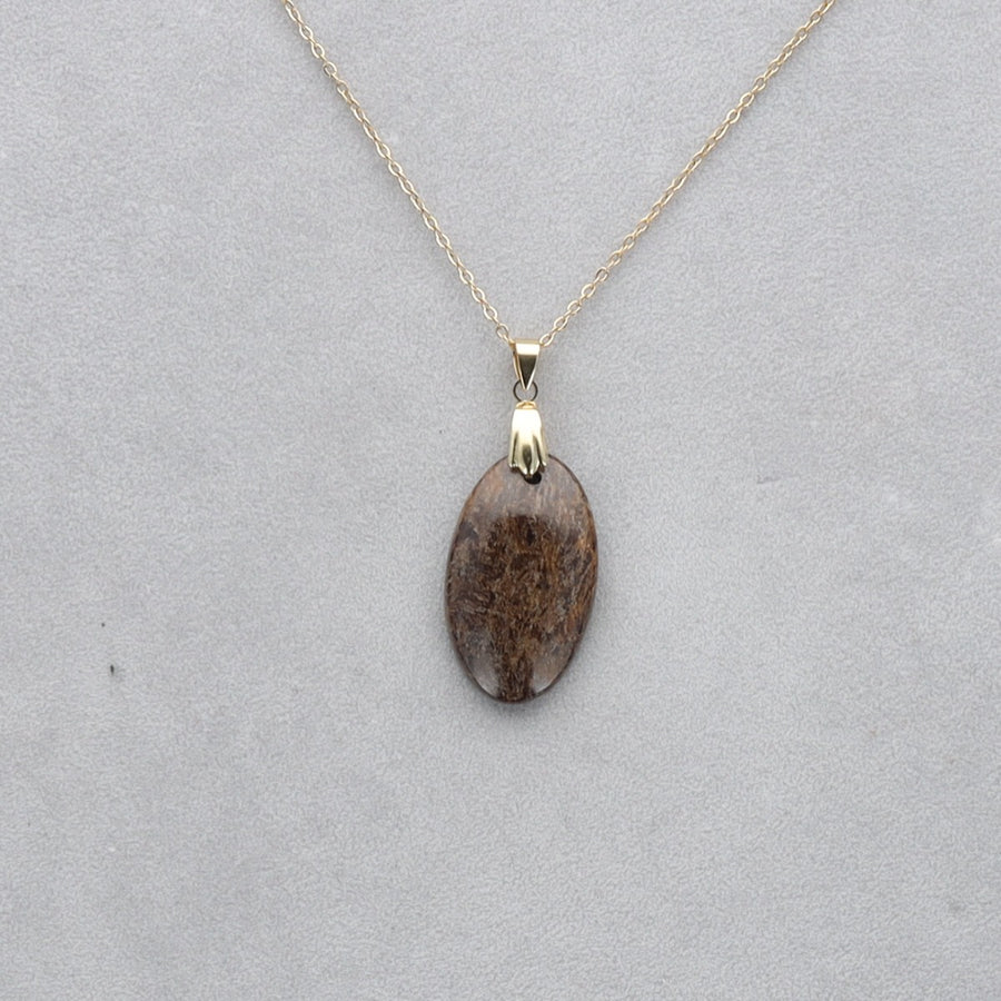 Bronzite Cabochon percé 19