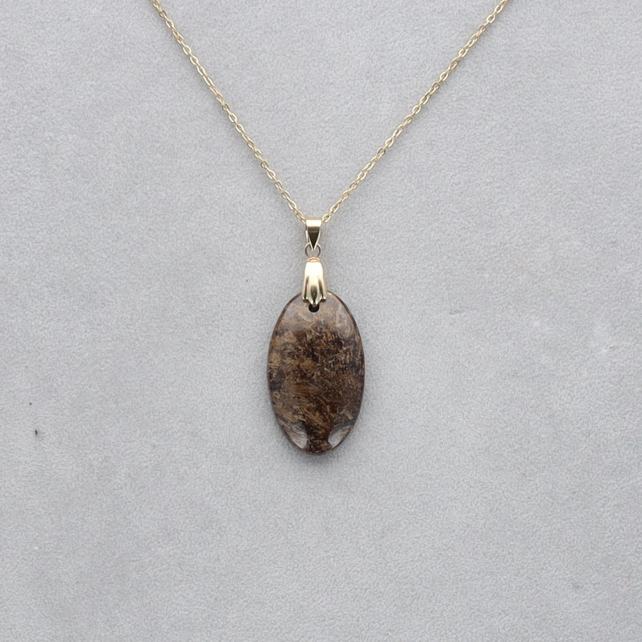 Bronzite Cabochon percé 20