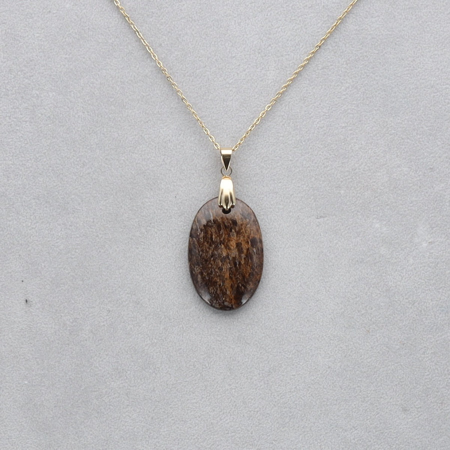 Bronzite Cabochon percé 21