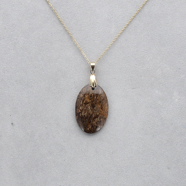 Bronzite Cabochon percé 22