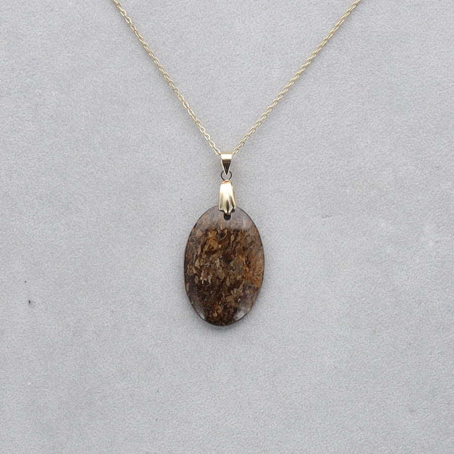 Bronzite Cabochon percé 22