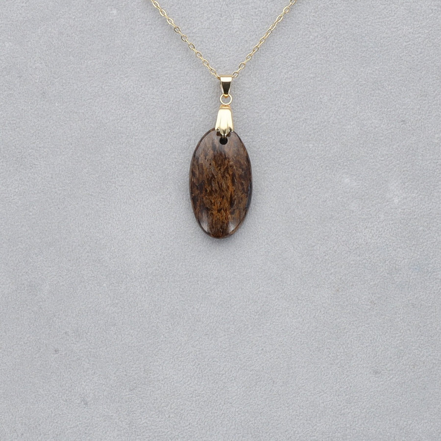 Bronzite Cabochon percé 9