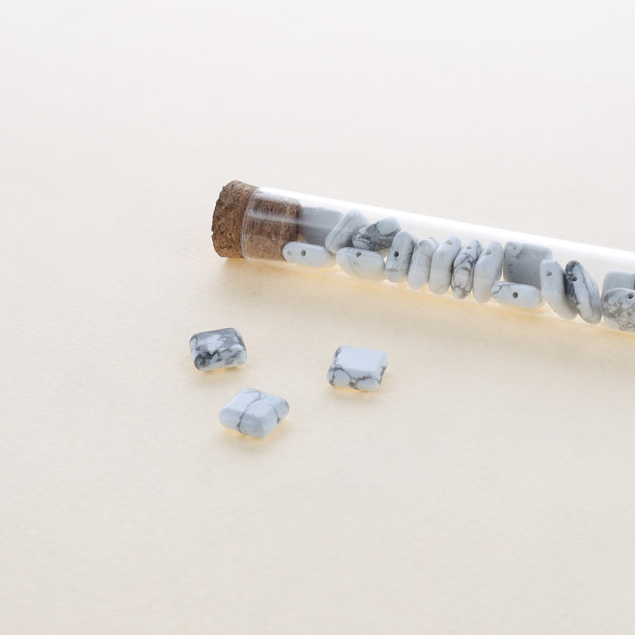Perle Carré Howlite (lot de 10 perles)