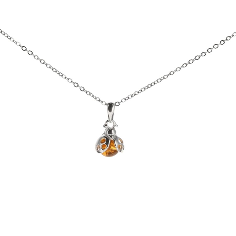 Pendentif Ambre - Coccinelle