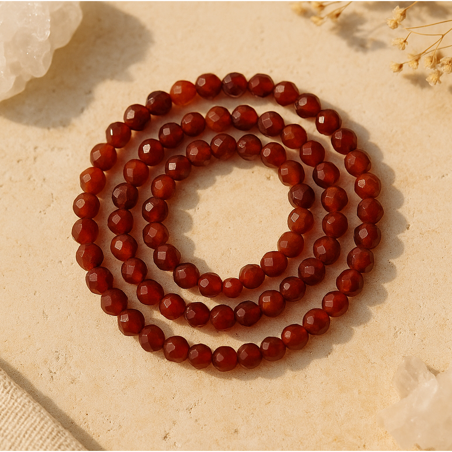 Agate rouge cornaline facetté