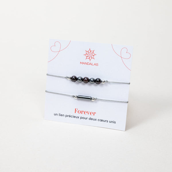Bracelet Forever - Grenat, Hématite