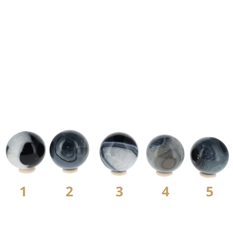 Boule Agate noire à bandes