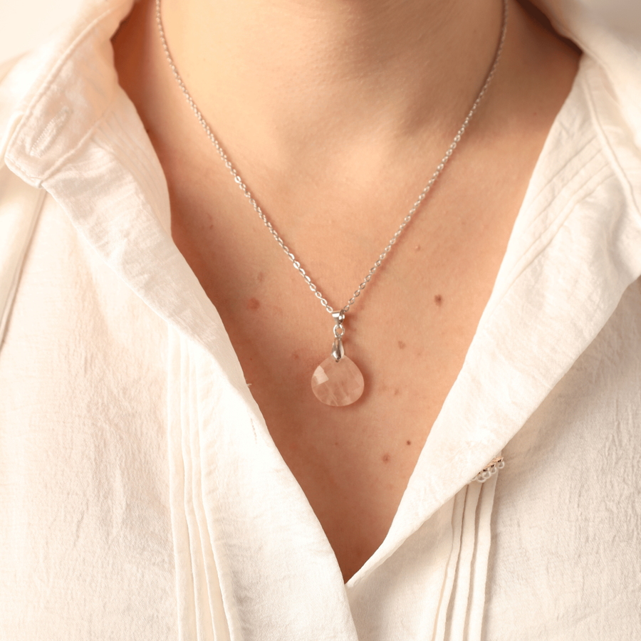 Pendentif Gaïa - Quartz rose