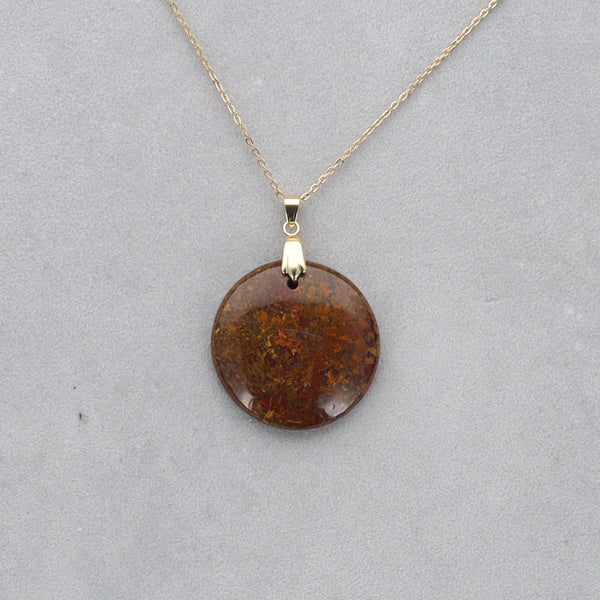 Jaspe Brechique Cabochon percé 35