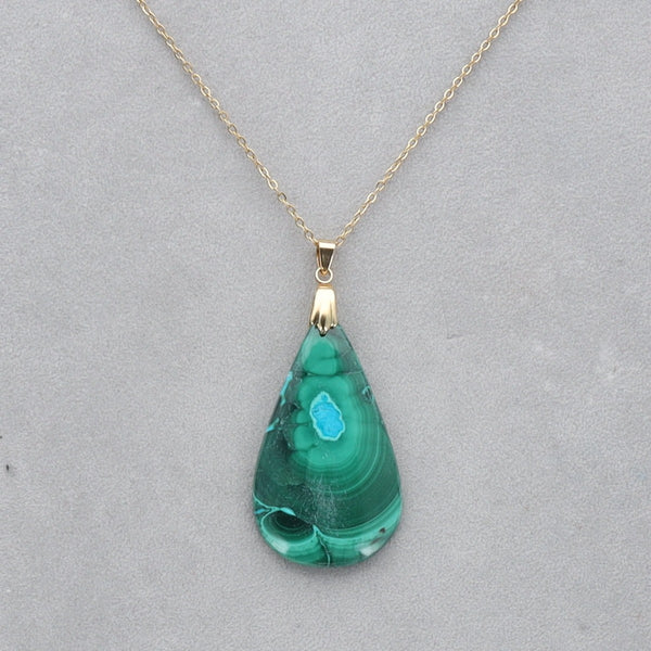 Malachite Chrysocolle percé 13