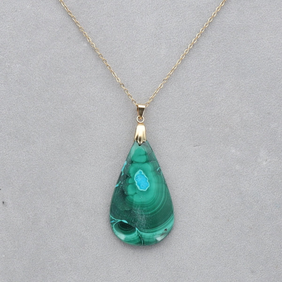 Malachite Chrysocolle percé 13