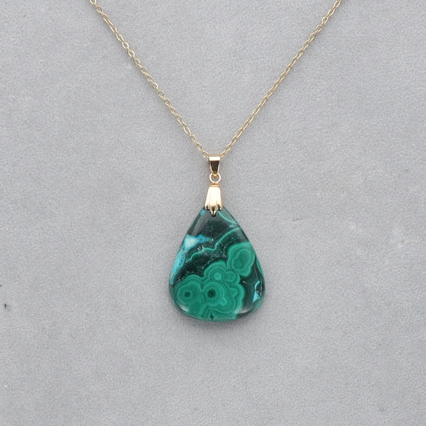 Malachite Chrysocolle percé 16