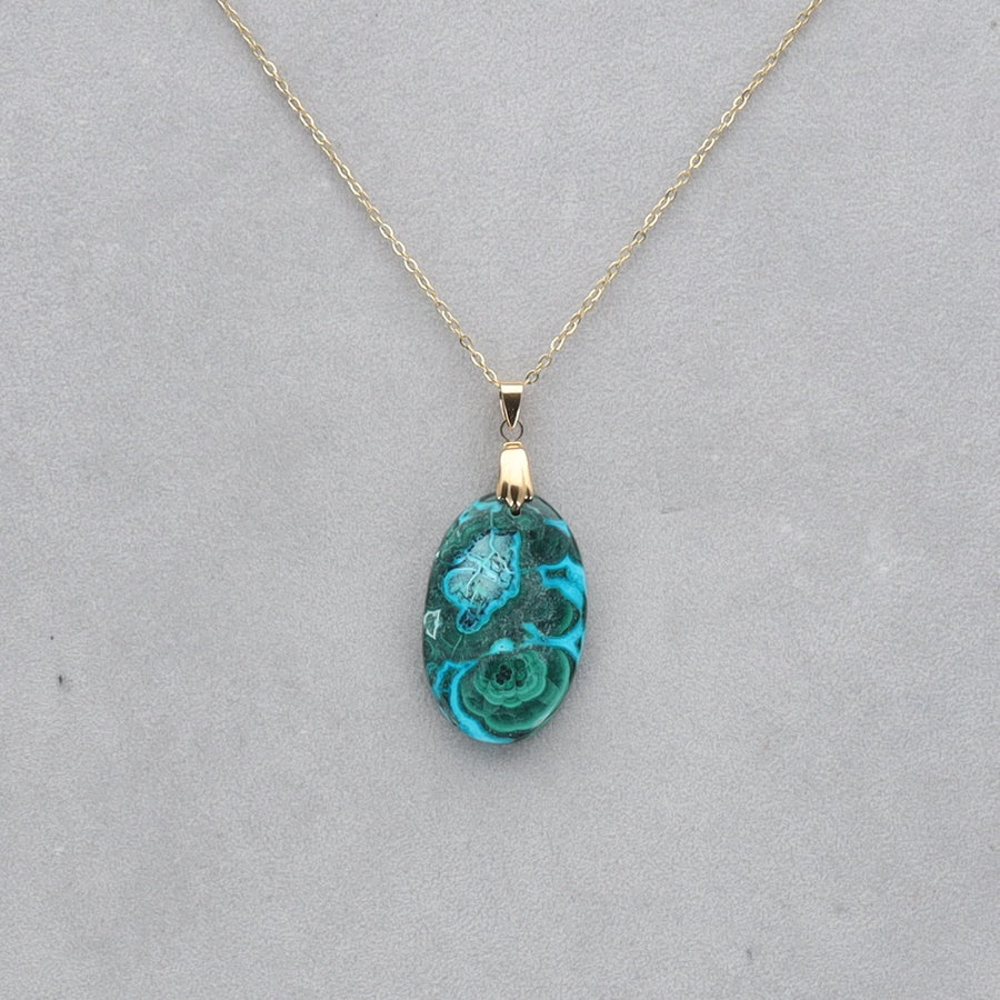 Malachite Chrysocolle percé 28